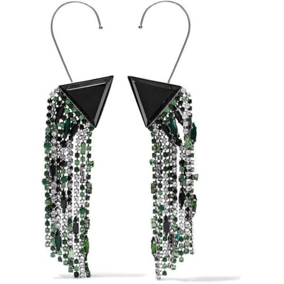 SAINT LAURENT Triangle Dangle Crystal Earrings - Picture 2 of 3